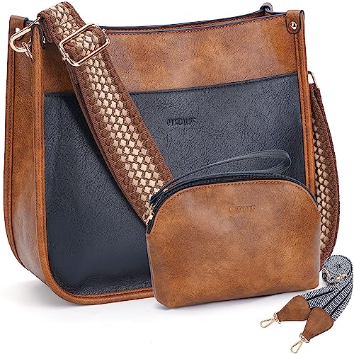 Image of HKCLUF Crossbody Bag Purse for Women 2PCS /Set Leather Hobo Handbag Wallet Set With 2Adjustable Guitar Strap Shoulder Bag | Purse