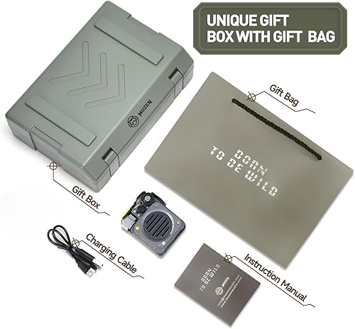 Miniatura 9 de Muzen Wild Mini altavoz Bluetooth inalámbrico portátil, resistente al aire libre, pequeños altavoces resistentes IPX5 impermeables con linterna,