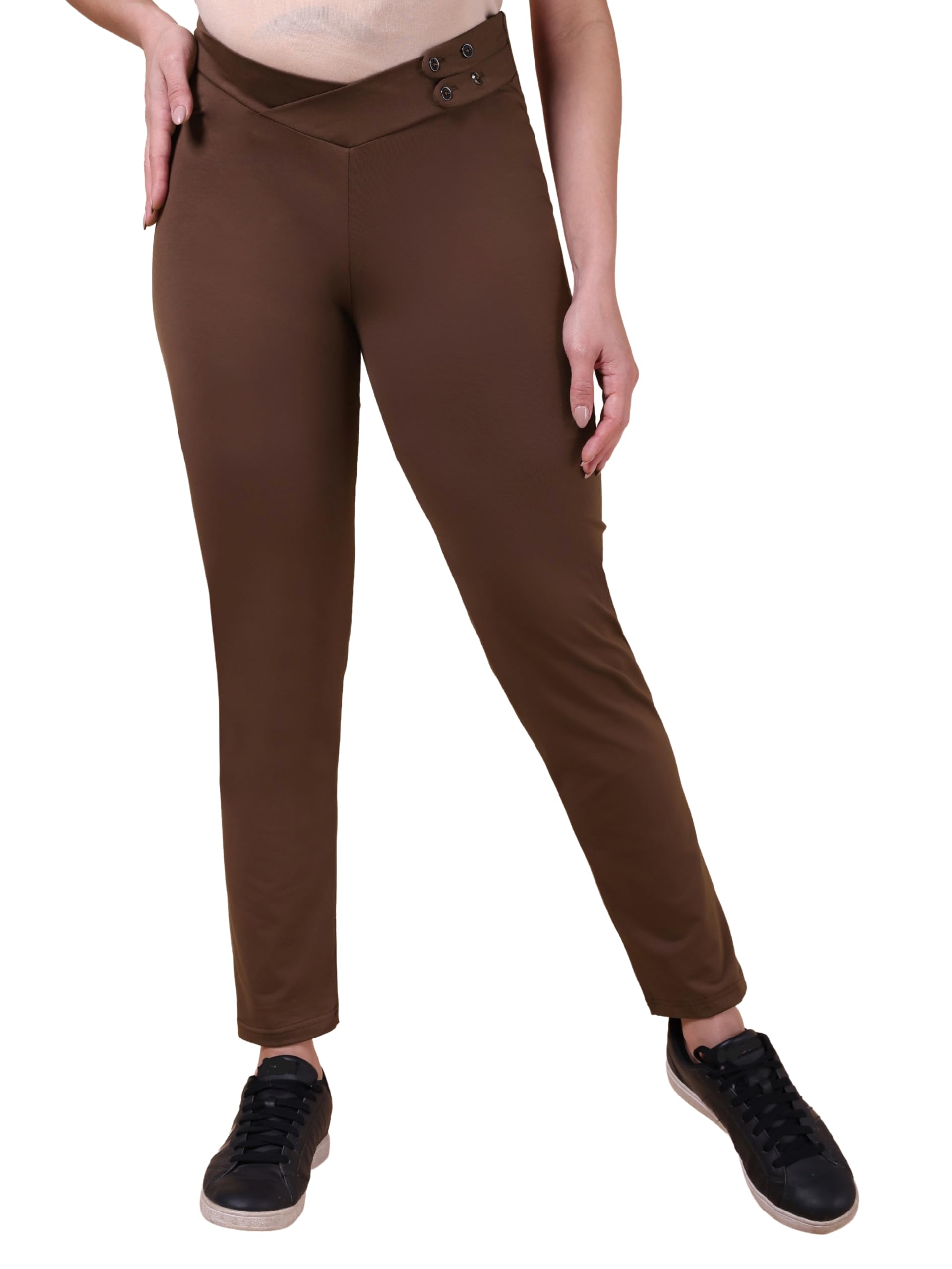 Maternity Comfy Pants, Low-Rise, Full Length, Black/Navy/Brown/Grey/Green, S-3XL, Premium Cotton Blend, Adjustable Waistband, Stretchable-image-23