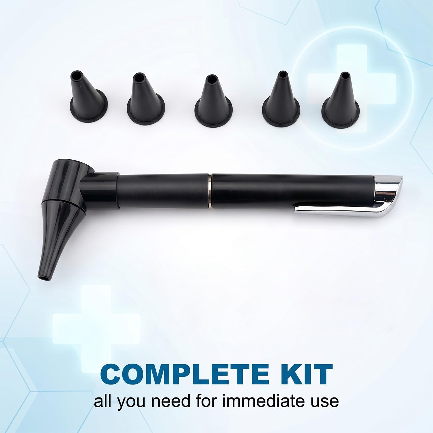 Mini Otoscope Oreille avec Grossissement et Lumière LED, Kit de Diagnostic Médical avec 5 Spéculums Auriculaires Interchangeables