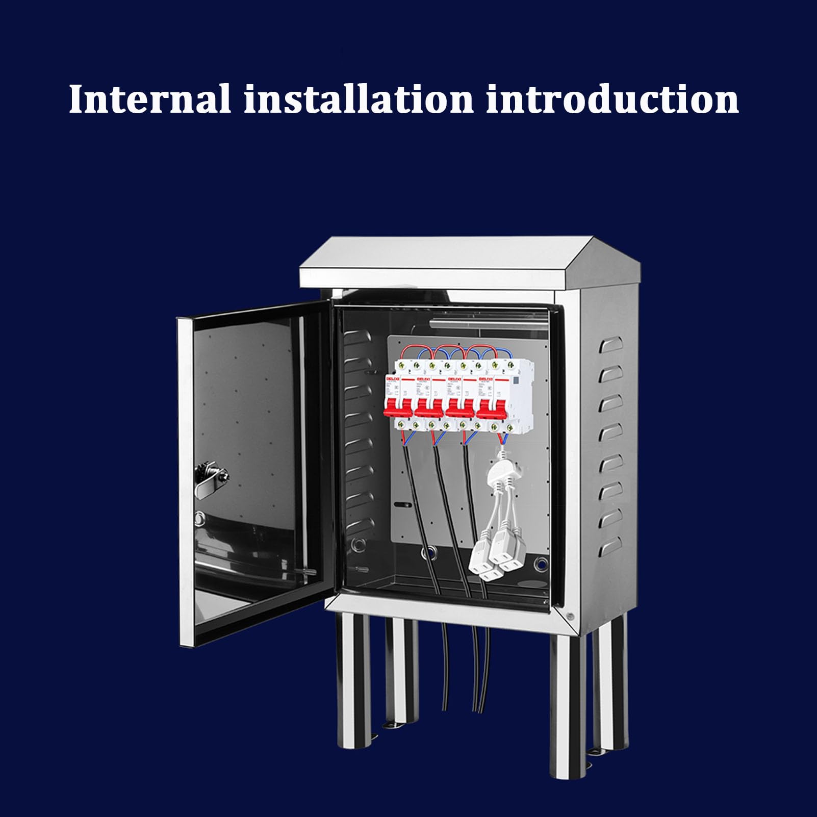 XBTGS Caja eléctrica de Acero Inoxidable Impermeable - Caja de Red Exterior, Caja de Conexiones metálica para proyectos y medidores eléctricos, gabinete de distribuci,Color-500 * 400 * 180mm