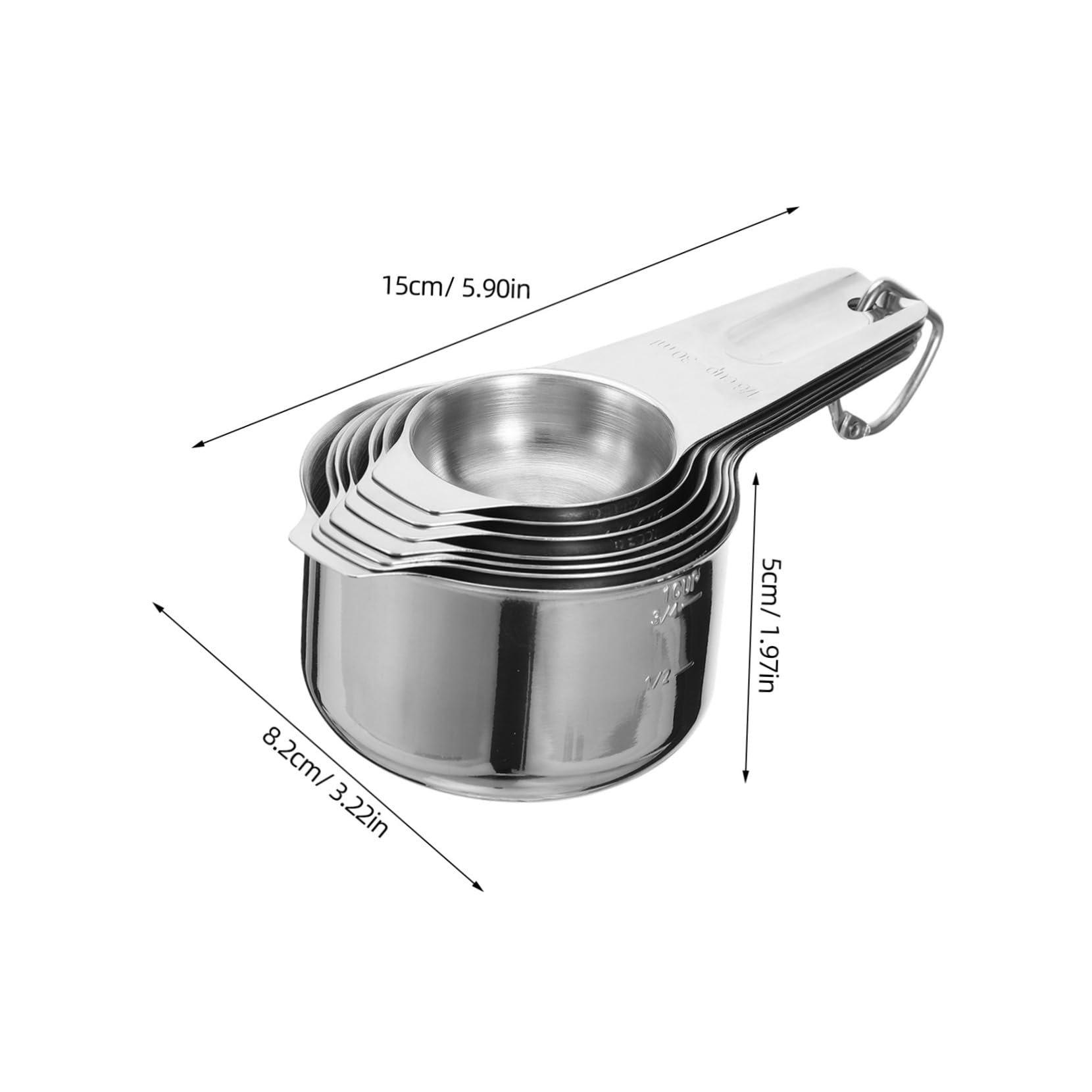 2 Ensembles Cuillères et Tasses à Mesurer Acier Inoxydable Design Emboîtable Gain de Place et pour Cuisine Pâtisserie et Épices