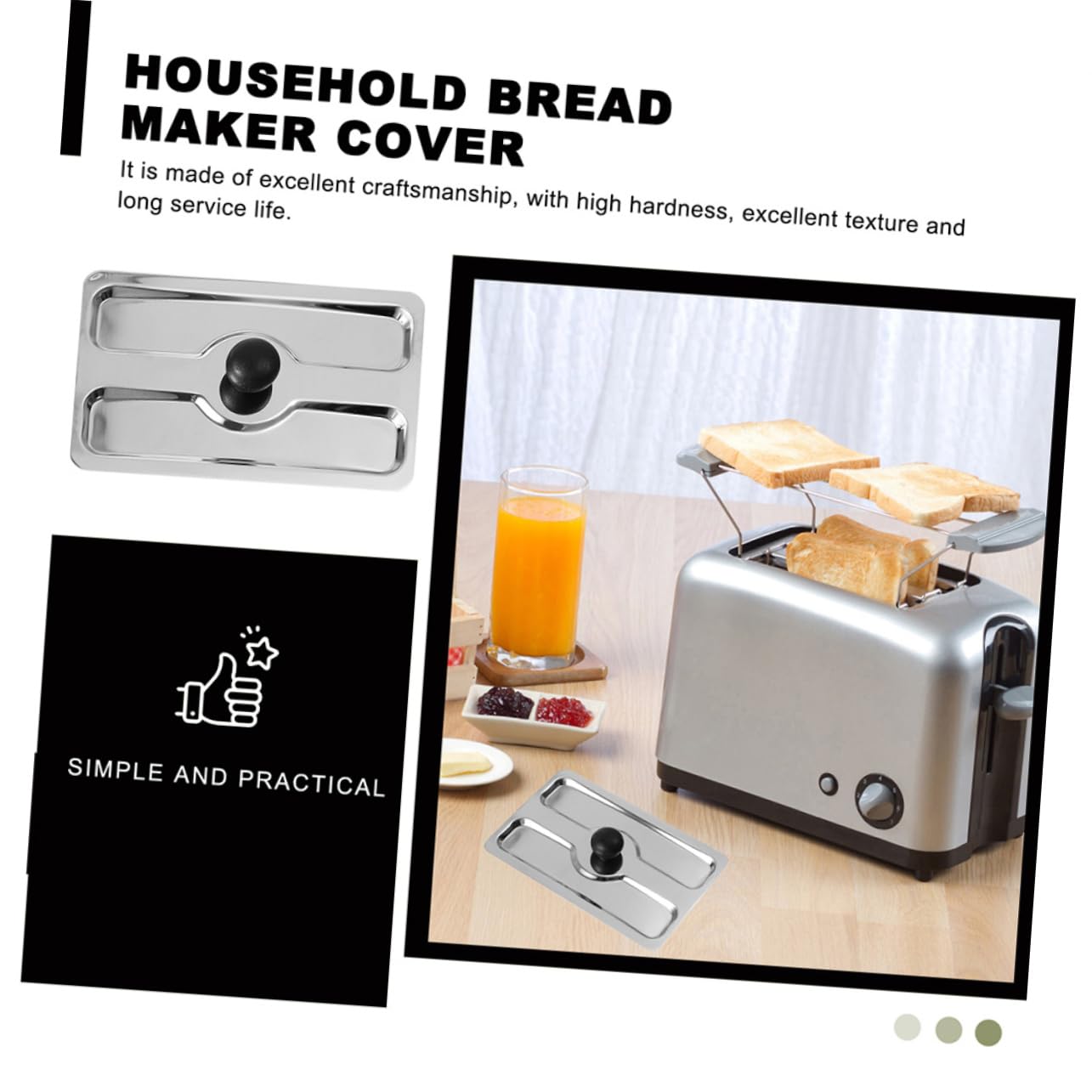 ULTECHNOVO Cubierta para Tostadora Automática de Acero Inoxidable, 2 Unidades, Reutilizable y Resistente, Protector de Cocina Eléctrica Hogar