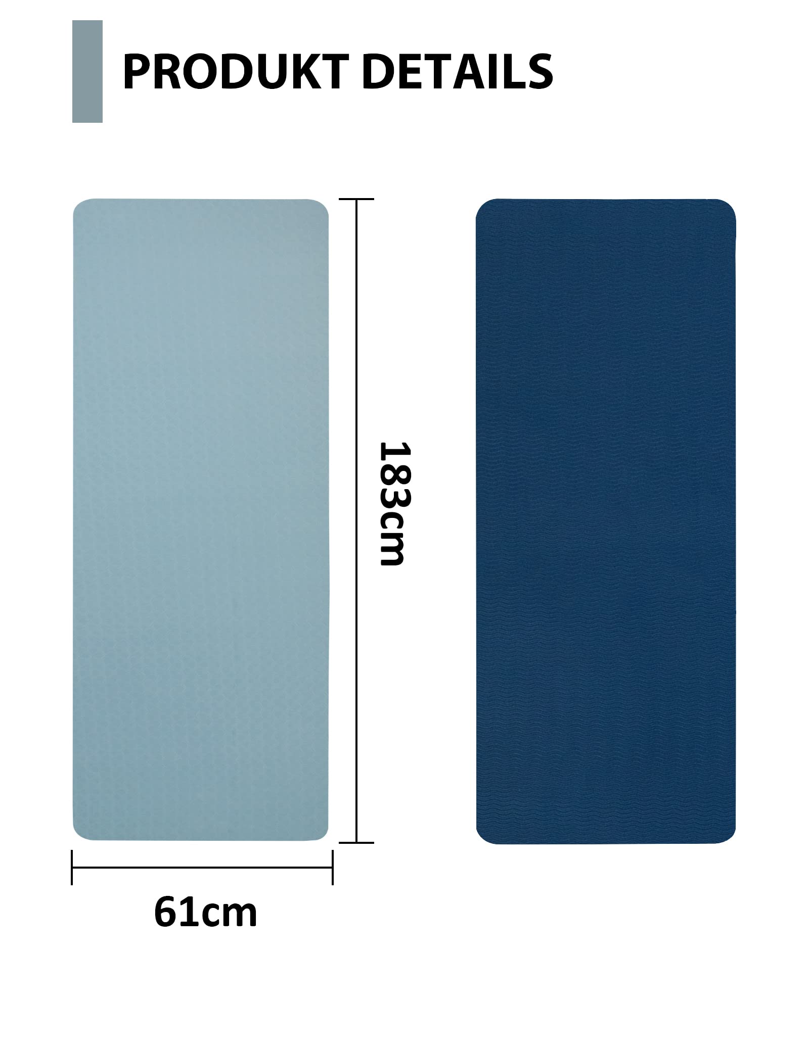 Estera de yoga antideslizante, estera de yoga de 6|8mm de grosor, estera de fitness antideslizante, estera de gimnasia de TPE| PVC para el hogar y el exterior, estera de entrenamiento de gimnasia