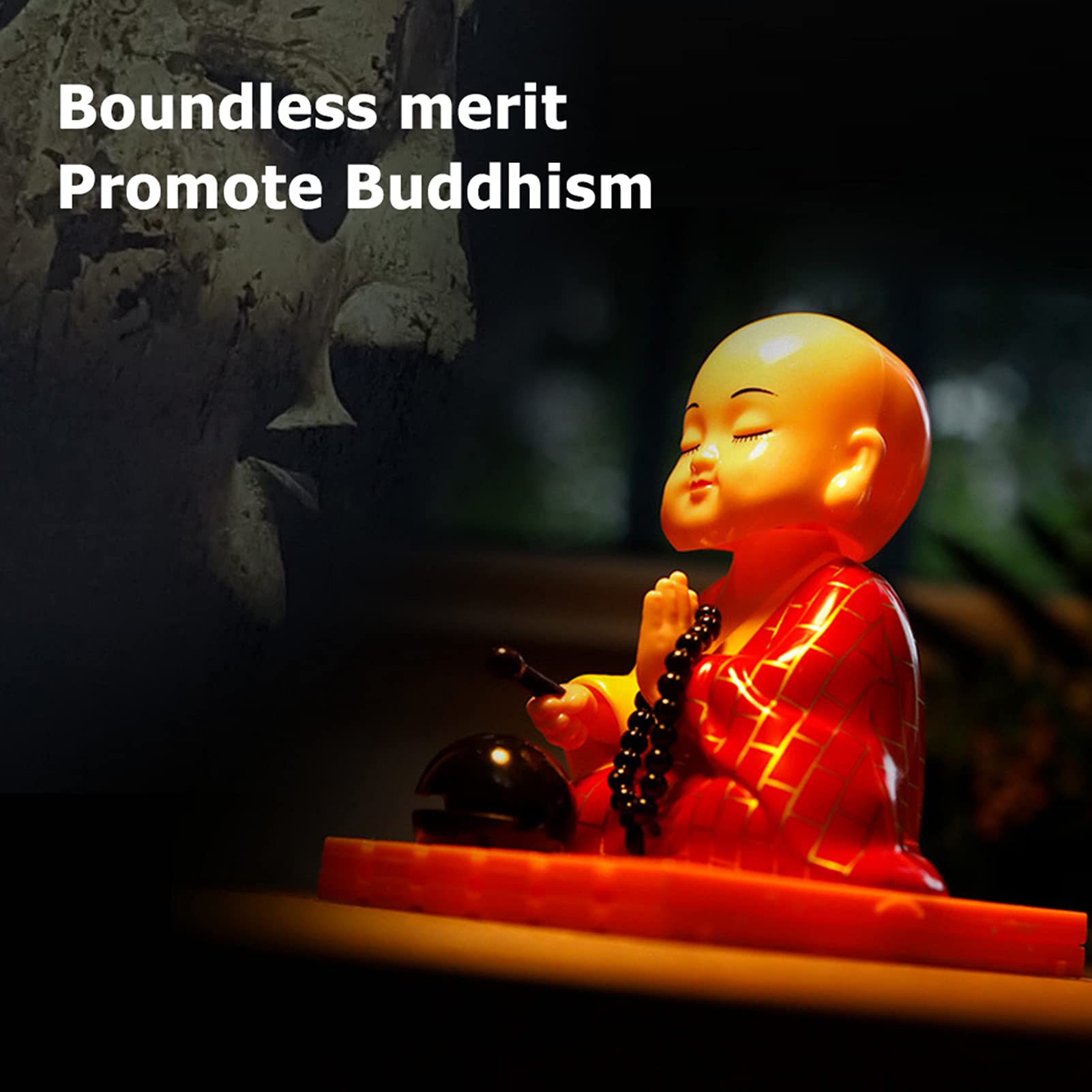 Haofy Solar Buddha Statue Solar Nickende Maitreya A Produktbild-Vorschau 10
