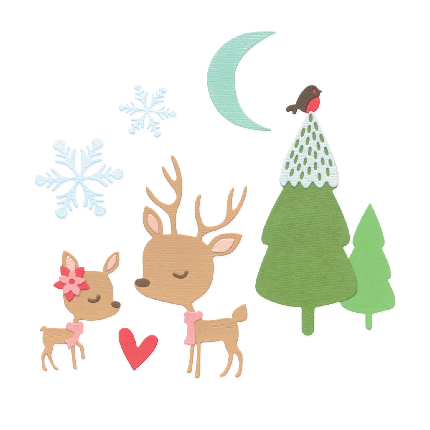 Sizzix Thinlits Die Set, Hello Deer by Sizzix, 12 Metal Cutting Dies
