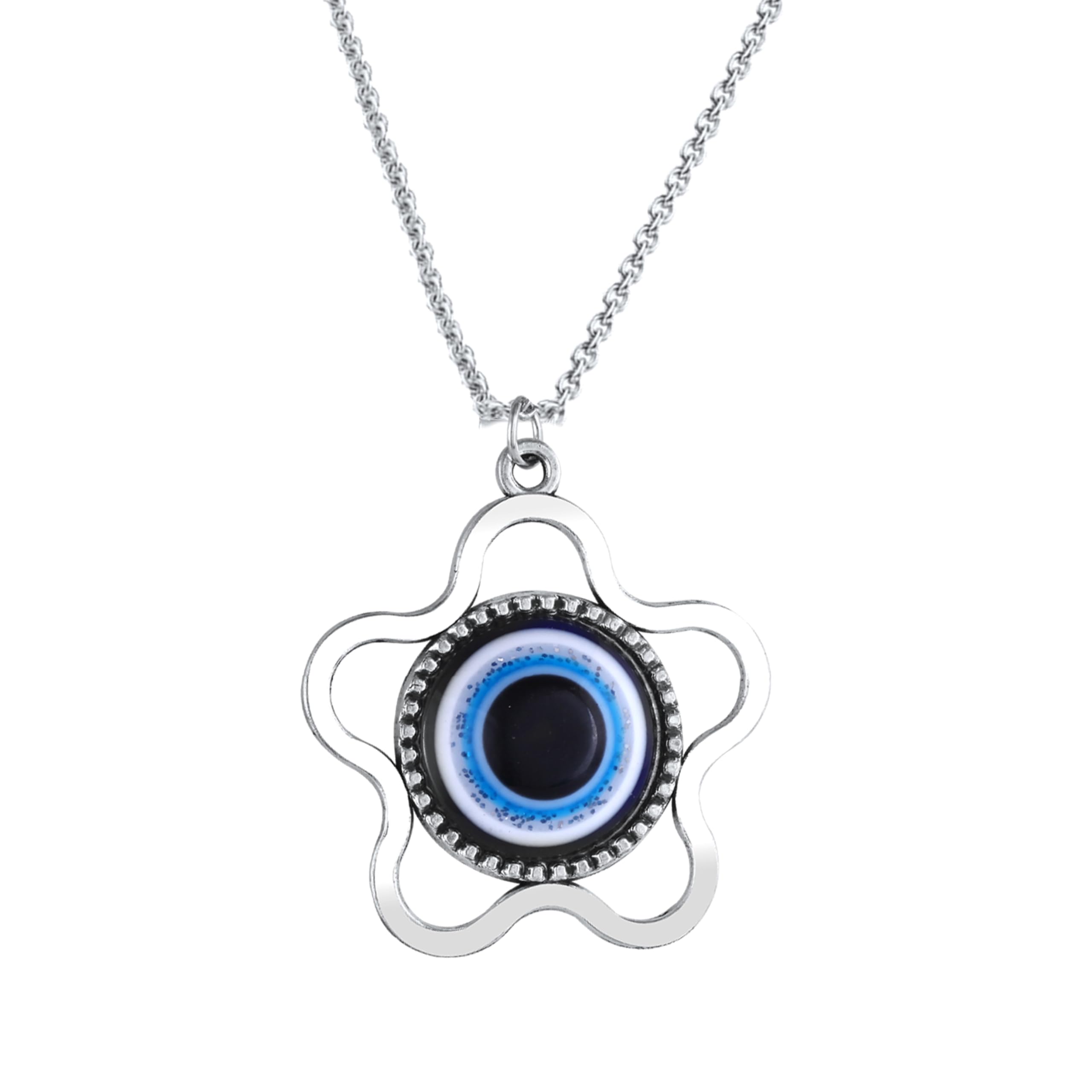 Evil eye Chain Pendant for Men Black Silver Boys Mens boyfriend gents Boy girls Women Unisex Stainless Steel platinum silver Necklace Chains Locket Valentine Titanium Stylish Pendant-406-image-46
