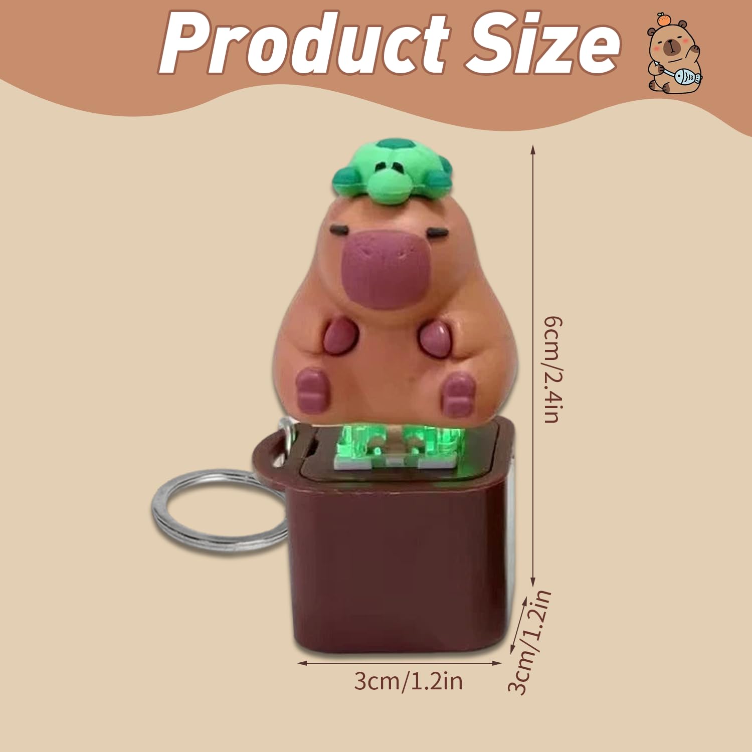 Nhemeylp Capybara Keyboard Fidget Toy with Light and Sound, Funny Button Quacking Key Board Clicker - Image 2