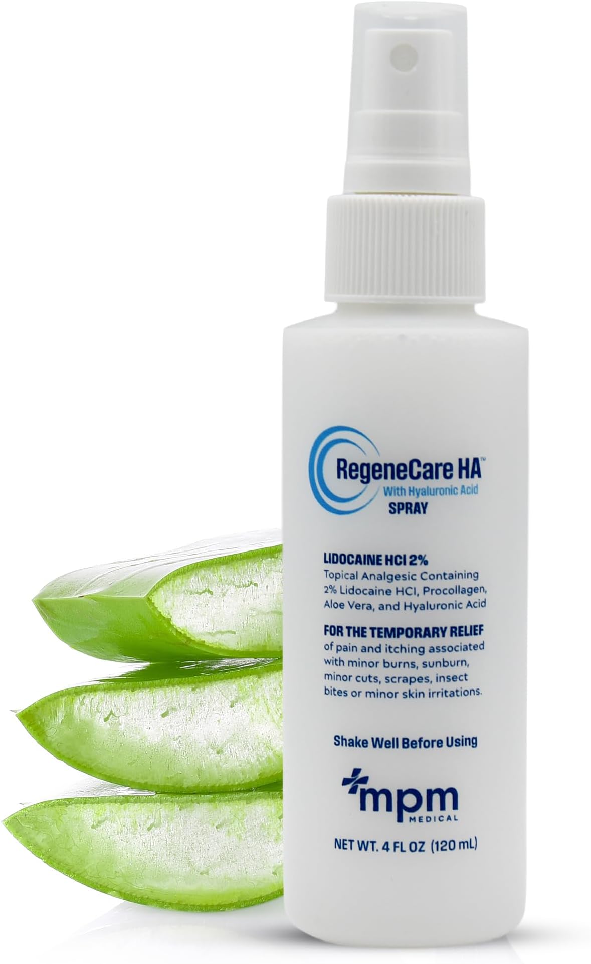 Regenecare HA Lidocaine Spray, Hydrogel Pain & Itch Relief, 4 Oz
