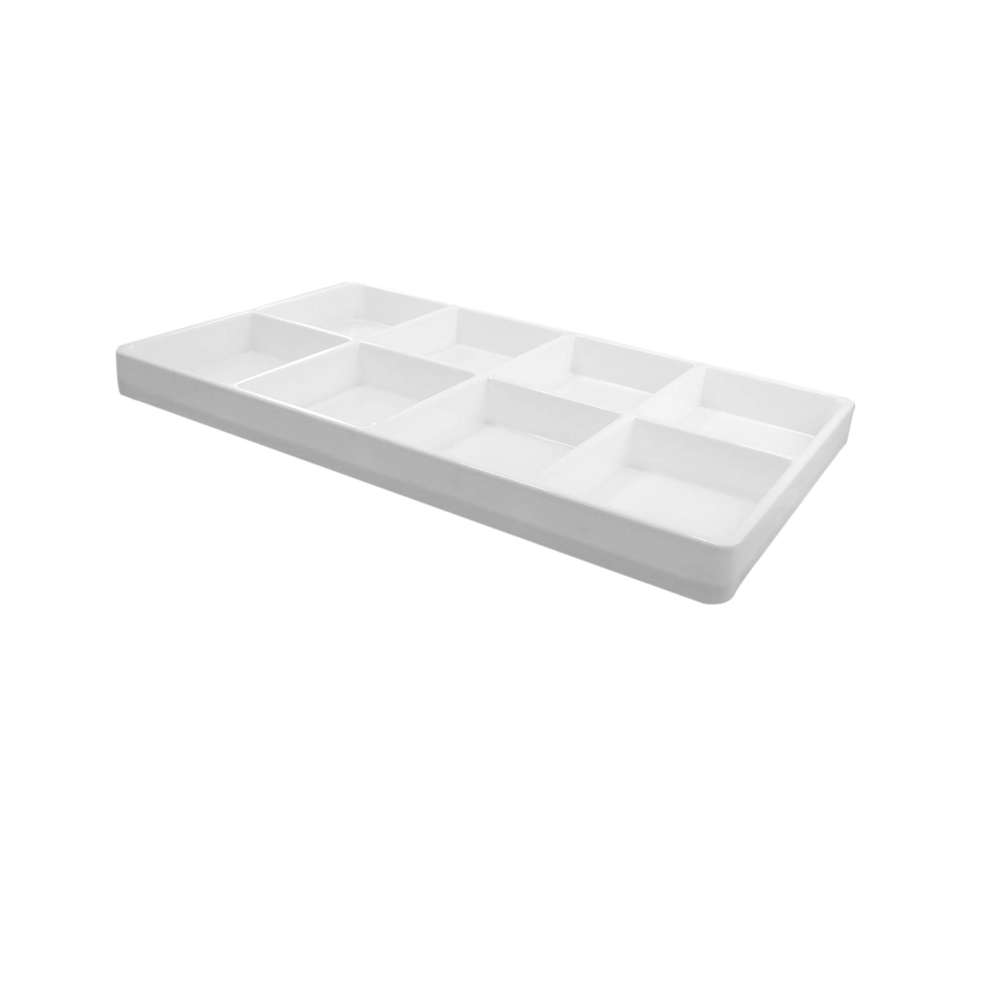 N'icePackaging - Bandeja de plástico blanco con 8 compartimentos para almacenamiento, organización, exhibición, ventas, apilamiento, clasificación, varios tamaños