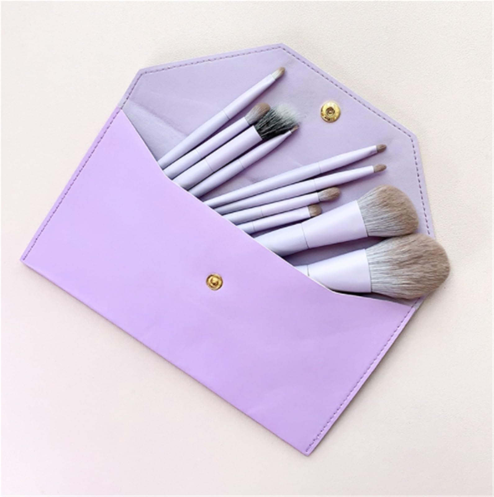 Pędzle do Makijażu Różu Zestaw Pędzli Do Makijażu, Rozmiar Podróżny, 10 Sztuk, Twarzy I Oczu, Miękkie Włosie Delikatne Zestaw(Purple-Brush Pack)