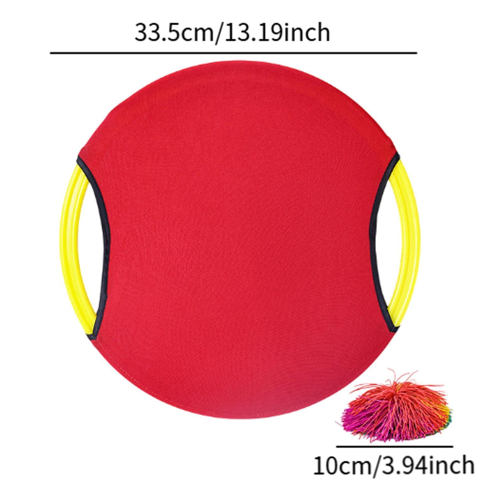 Yiju Trampoline Paddle Ball Set,Toss and Catch Game Parent Child Interaction Bouncy Paddle Stringy Ball Kids Play for Lawn Family, Red
