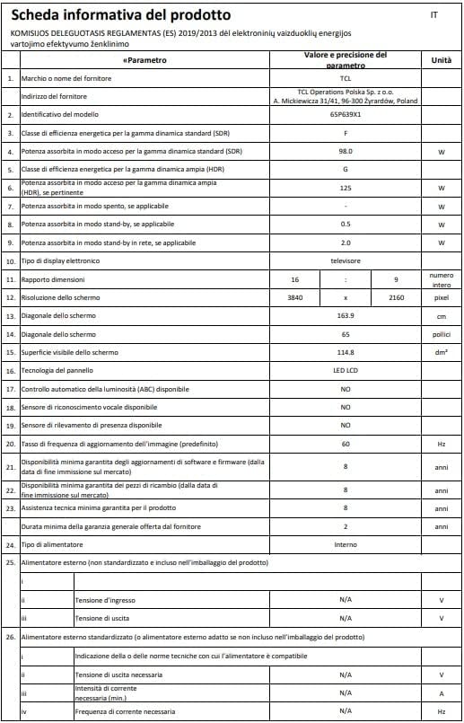 TCL 65P639, TV 65”, 4K HDR, Ultra HD, Google TV con design senza bordi (HDR 10, Game Master, Dolby Audio, compatibile con Assistente Google e Alexa)
