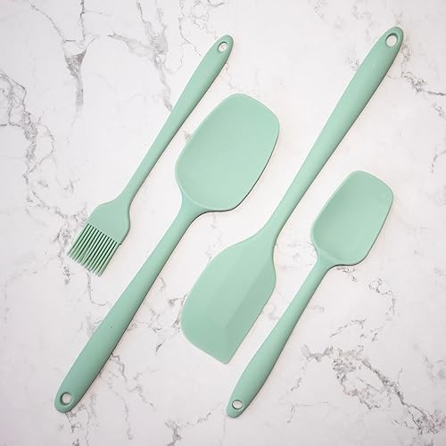 Miniatura 4 de 4 espátulas de silicona antiadherentes para hornear y pastelería, espátulas de silicona resistentes al calor para freír, agitar, mezclar, raspar y