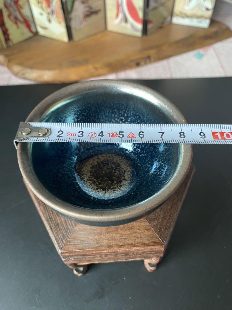 Amazon.co.jp: 天目茶碗 茶道具 建窯盞 窯変釉 茶碗 油滴天目 曜変天目