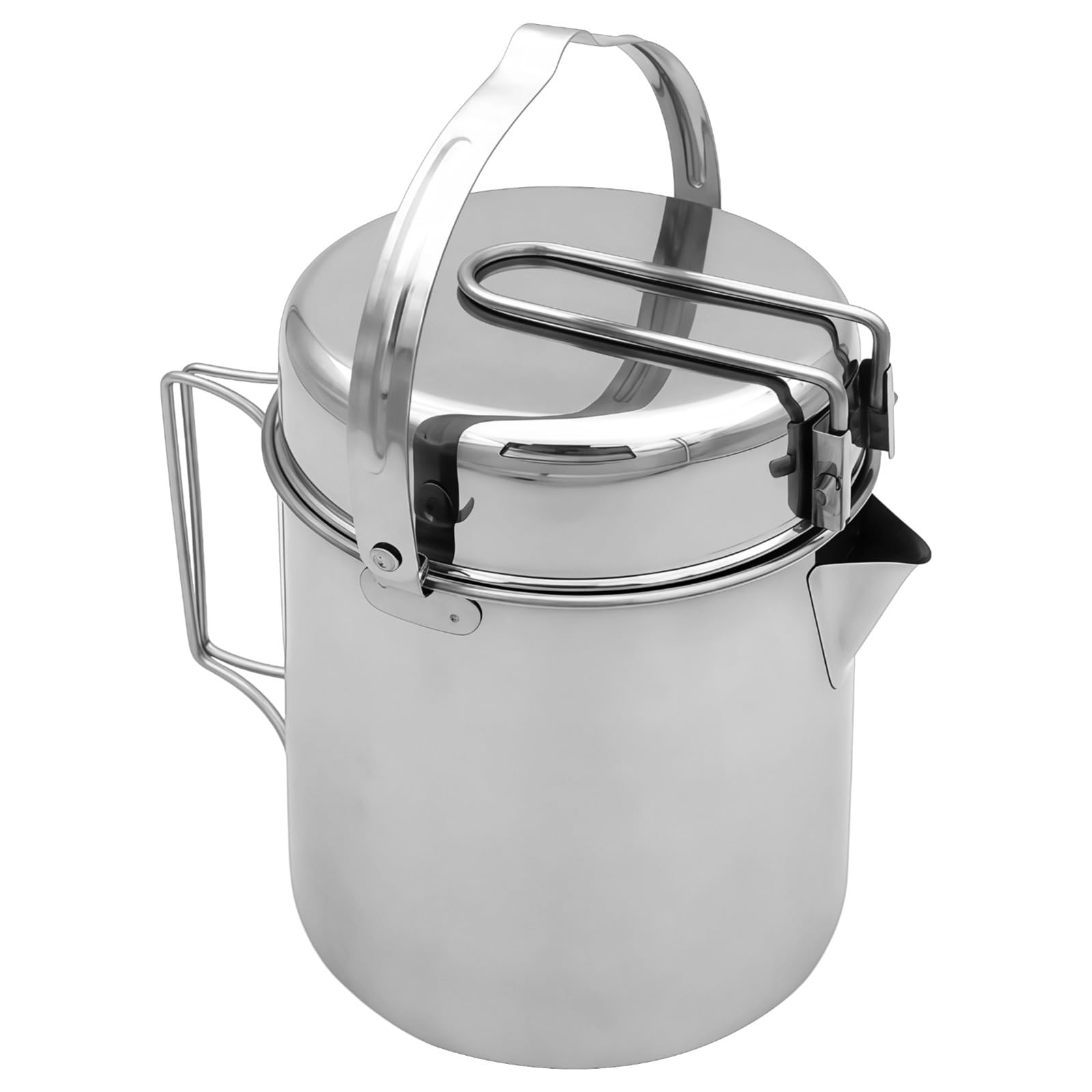Juego de ollas de camping de acero inoxidable, kit de cocina al aire libre con tapa y cuenco, perfecto para mochileros, senderismo y supervivencia