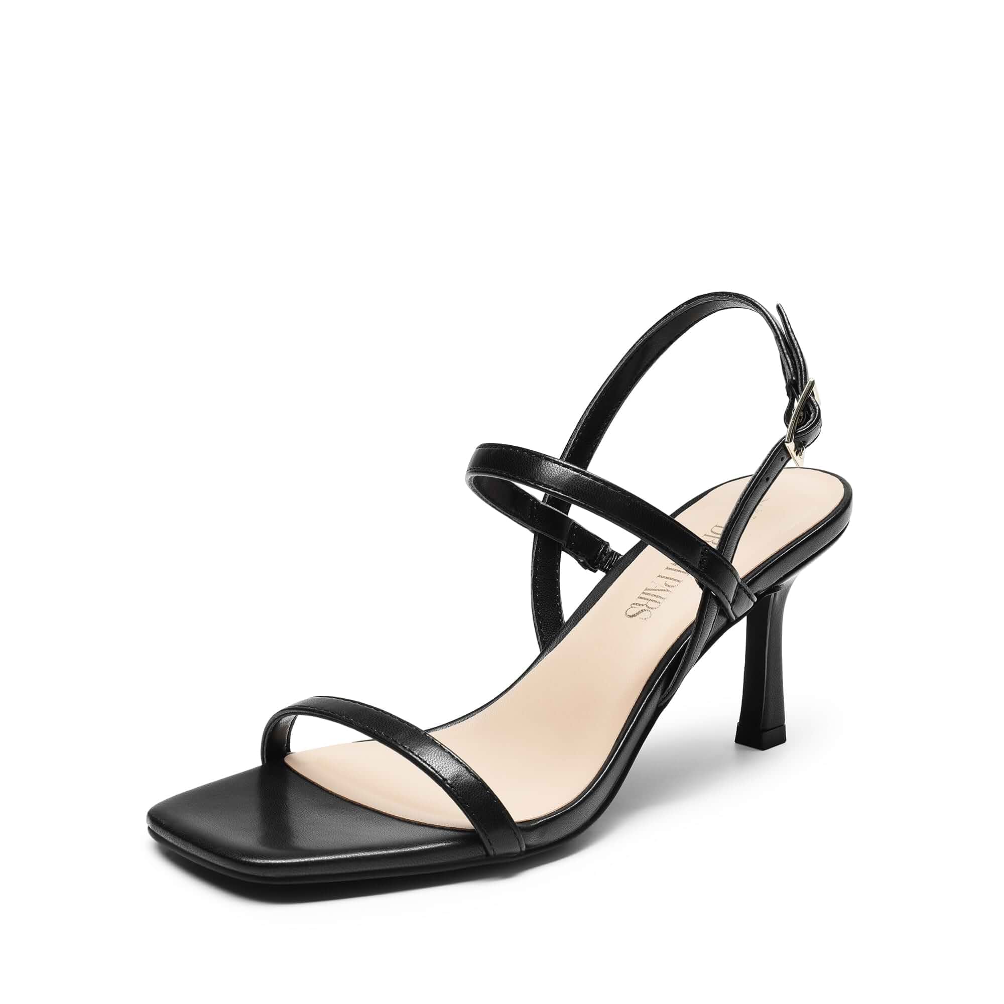 DREAM PAIRS Womens Slingback Heels Square Open Toe Strappy Sandals Ankle Strap High Heeled Dressy Shoes
