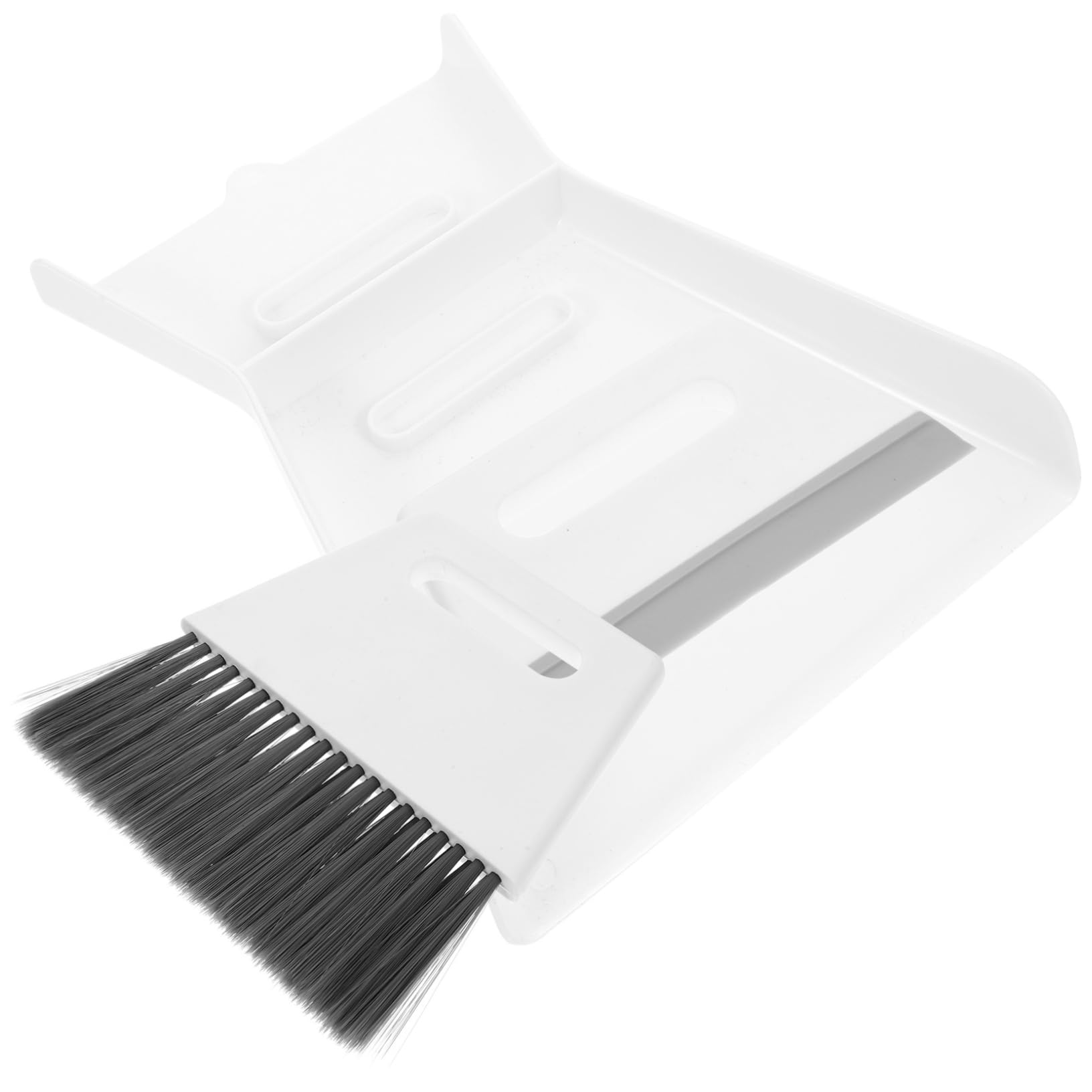 Yardenfun 1 Set Hand Broom Dustpan Plastic Handheld Broom Keyboard Dust White