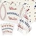 4 Pack Baseball Tablecloths, 51x87' Baseball Party Table Cover, Plastic Disposable Baseball Party Decorations for Kids Boys Baseball Birthday, Rookie of The Year 1st Birthday Party, Baseball Game Day