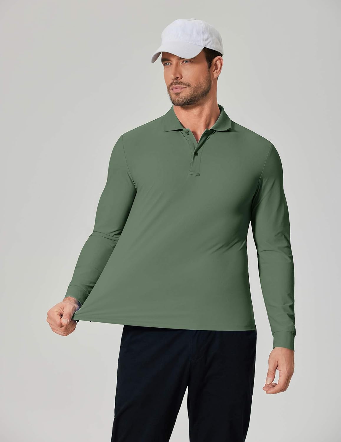 COOFANDY Men's Long Sleeve Polo Shirts Moisture Wicking Golf Shirts Lightweight Athletic Collared Shirt - Image 3