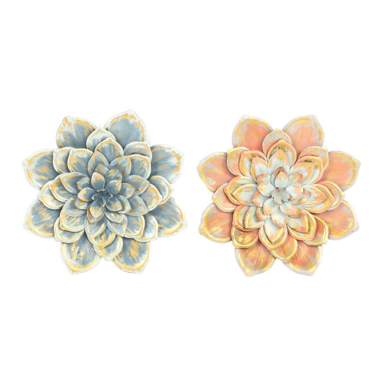 Fleur de paroi métal 39 cm relief moderne pour sublimer un salon sombre