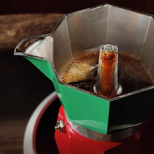 Miniatura 2 de Cafetera Moka Pot - Cafetera italiana de 6 tazas10 onzas, cafetera espresso para estufa de gas o cerámica eléctrica, para camping, manual de café