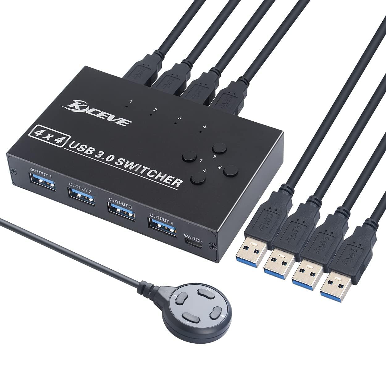 USB 3.0 Switch 4 in 4 Out, USB Switcher HUB for 4 Computers Sharing 4 USB Device for Mouse, Keyboard, Scanner, Printer, Etc-image-48