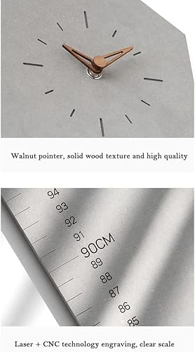 Miniatura 3 de Reloj de pared 2 in 1 Wall Clock & Ruler Growth Chart for Kids Creative Modern Wall Clock WWalnut Pointer & 3D Letters for Boys Girls Room Office