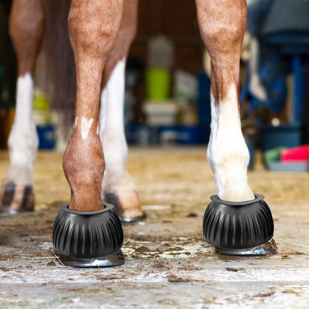 Campanas de protección para caballos, 1 par de campanas de goma para caballos, con cierre de autoagarre, para caballos, entrenamiento, competición, rehabilitación