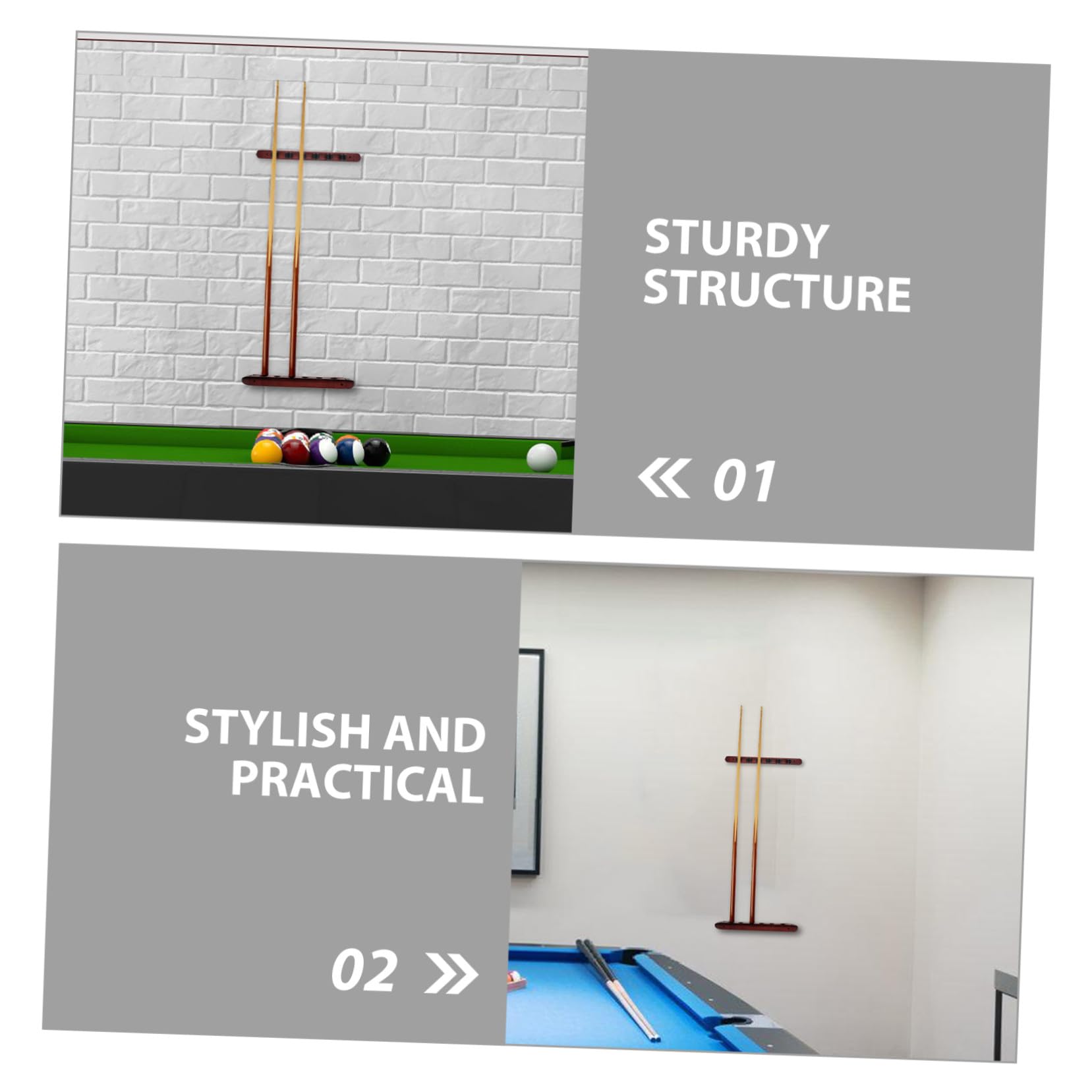 Toddmomy Lot De 2 Supports De Queues De Billard en Bois Supports De Billard