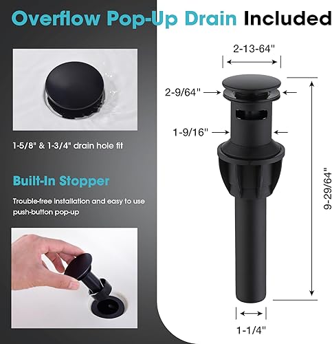 Miniatura 6 de TRUSTMI Grifo de baño dorado, grifo de lavabo de baño de 2 manijas y 8 pulgadas, grifo de baño de latón de 3 agujeros, grifo de tocador cuadrado