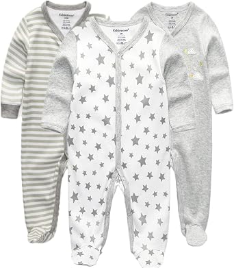 Kiddiezoom Baby and Toddler BoysSnug Fit Footed Cotton Pajamas