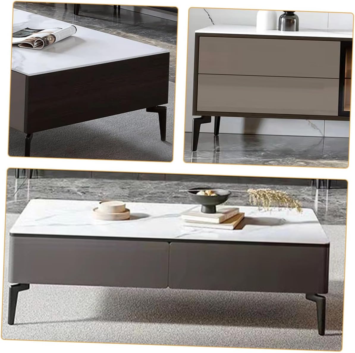 4pcs Metal Furniture Legs Sofa Cabinet Support Legs Heavy Duty Replacement Feet for Tv Stand Coffee Table, 14.5cm Matte Black