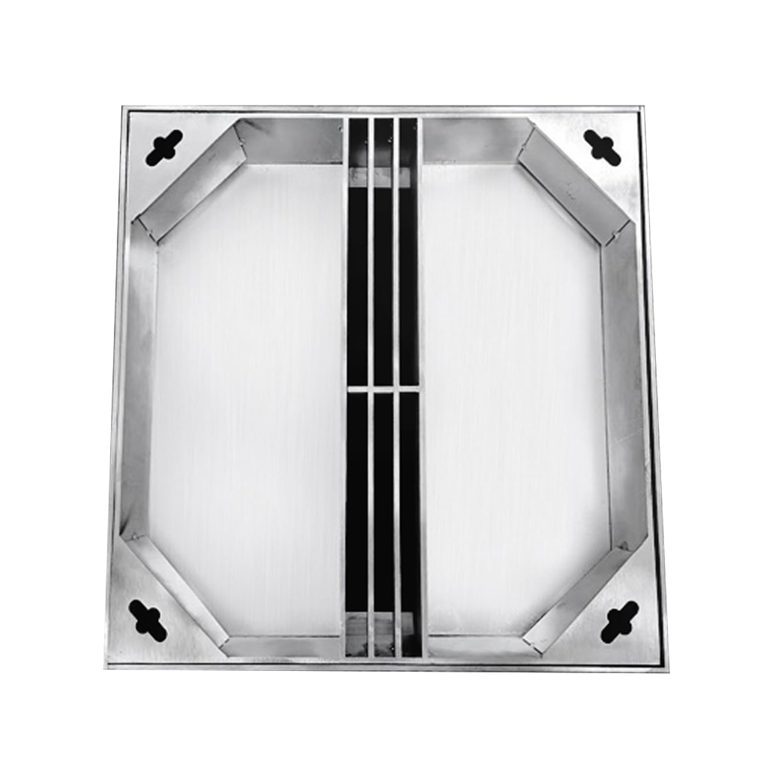 GJMSSMY Galvanized Square Manhole Cover with Frame - Heavy-Duty, Walkable Design for Full-Body Pipe, Ensures Efficient Rainwater Drainage (30x30cm/11.8x11.8in)