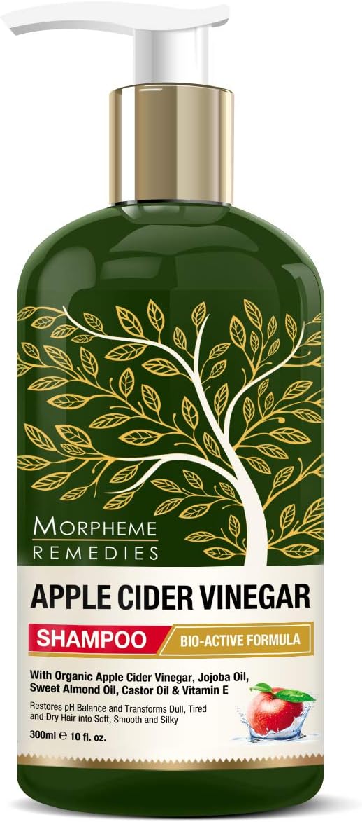Morpheme Remedies Apple Cider Vinegar Shampoo No Sulfate, Paraben or Silicon, Transforms Dull, Tired and Dry Hair Into Soft, Smooth and Silky, 300 ml (MORPH806)