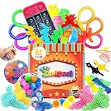 ZaxiDeel Sensory Fidget Toys Set, Fidget Pack For Anxiety Relief 35 Pcs, Stress Sensory Toys for Autism, Fidget Box with Finger Puppets Stress Ball Birthday Party Favors for Kids and Adults