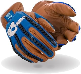 MAGID T-REX TRX843WXXXL Winter Thermal Impact Goatskin Leather Driver Work Glove | Cut Level A7, Puncture 4, 100G Thinsulate, Kevlar Lining, TPR Back, Blue/Brown, Size 12/XXXL