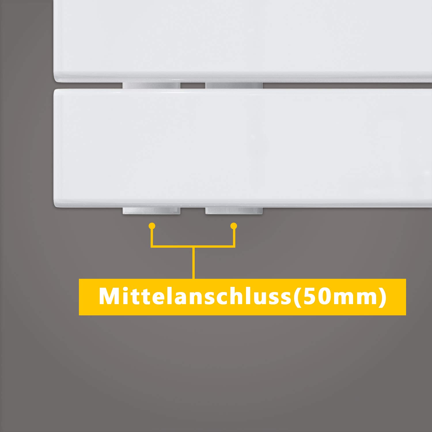SONNI Grzejnik łazienkowy 1590 x 600 mm suszarka na ręczniki ogrzewanie biały płaski design ogrzewacz ręczników łazienka przyłącze środkowe z boku 1593 W z białym termostatem multiblokowym
