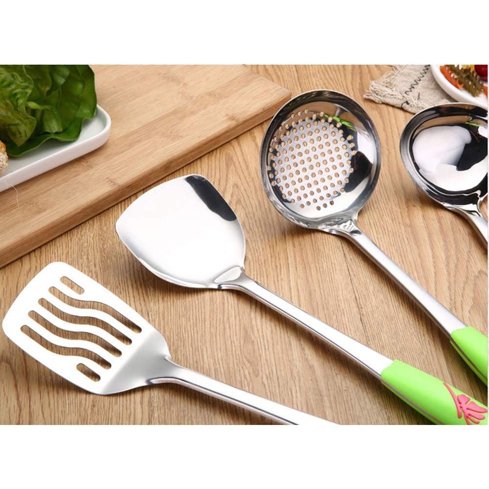 RajoNN 1 Juego de 6 Piezas de Utensilios de Cocina de Acero Inoxidable Pala Cuchara Utensilios de Cocina antiadherentes Suministros de Cocina Utensilios de Cocina para el hogar
