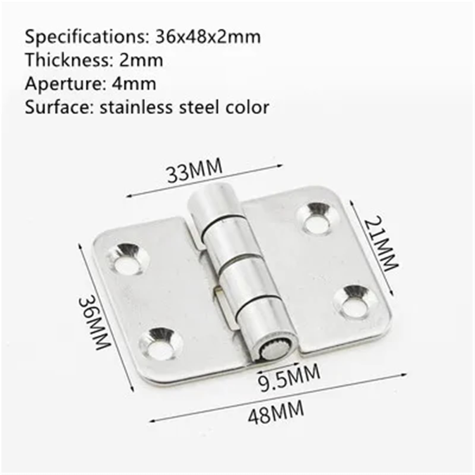 304 stal szlachetna przemysłowe wyposażenie skrzynek zawias SHHPS6-2 5-2 1 szt. (36 x 48 x 2 mm)