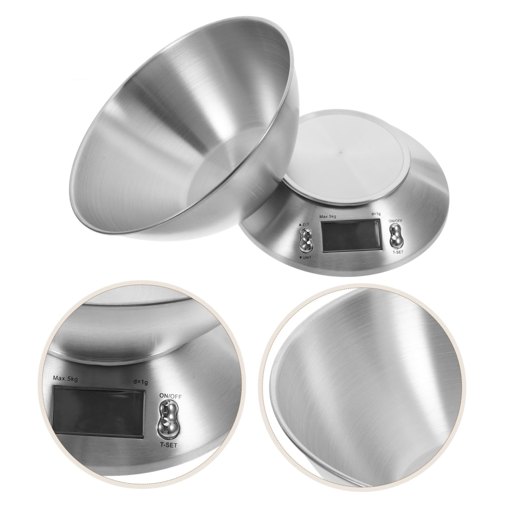 Báscula Digital 5000 G para Alimentos de Acero Inoxidable | Plata, Uso en Preparación y Repostería, Precisión Alta, Operación Sencilla y Capacidad Amplia