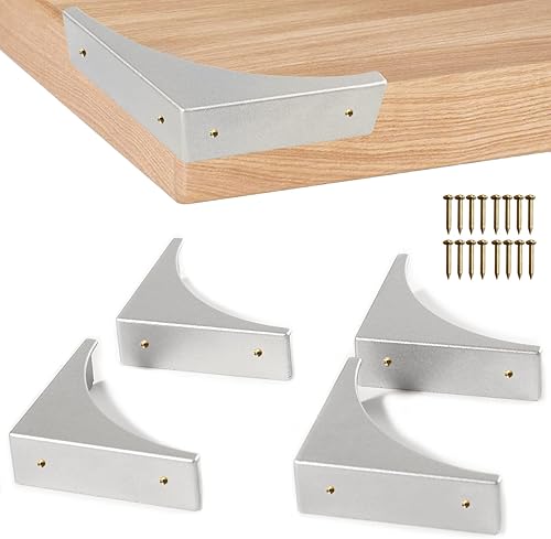 Miniatura 9 de Protectores de esquina de metal negro decorativo de madera, protectores de esquina de caja de 2.56 pulgadas, esquinas de mesa de metal, soportes de