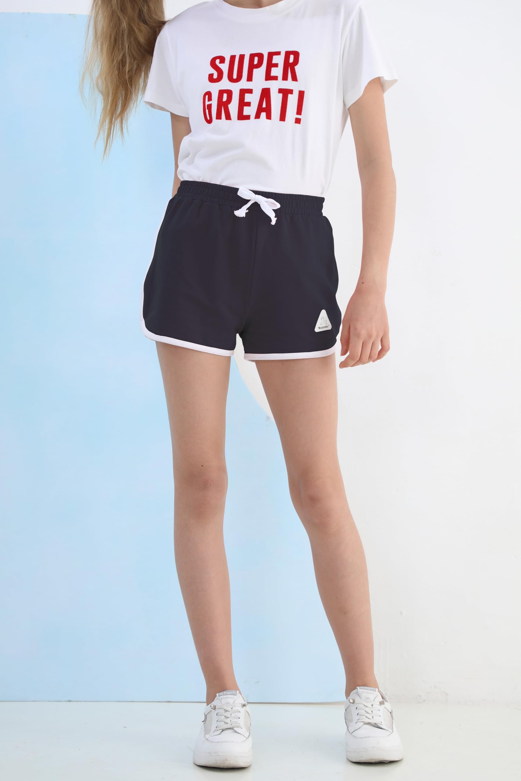 Rolanko Pantalones cortos activos de delfín para niñas, paquete de 3 unidades, para ciclismo, correr, verano, playa, deportes, 4-14 años