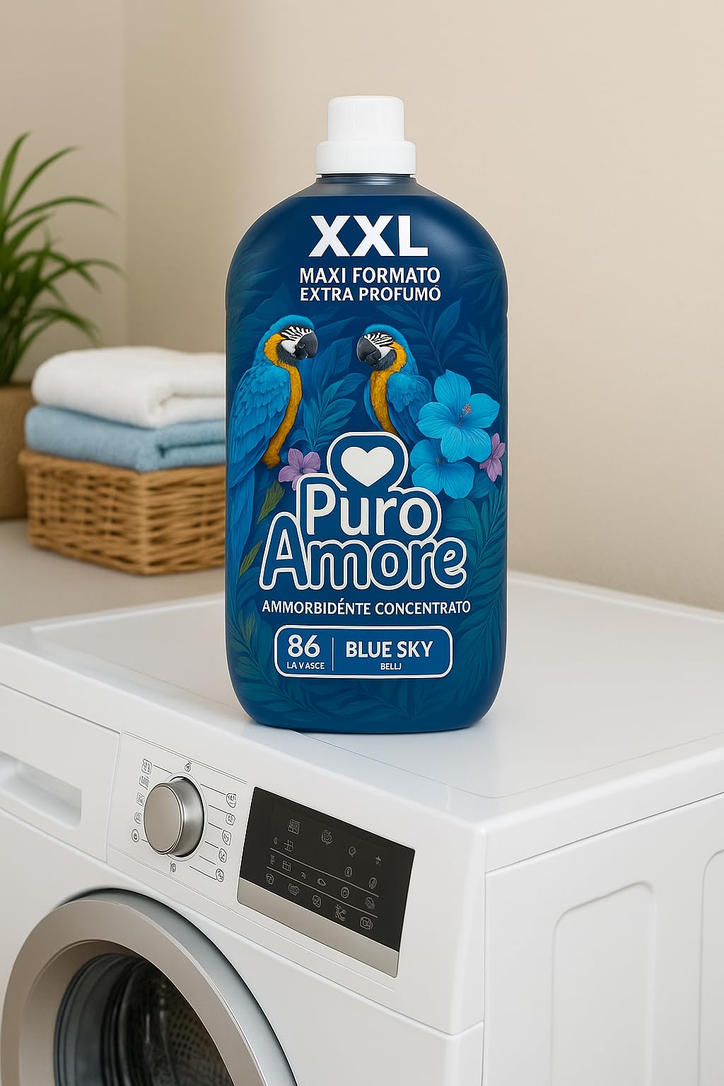 PURO AMORE Ammorbidente Concentrato Blue Sky – Extra Profumo | Formato XXL 86 Lavaggi | Confezione da 3 o 6 Pezzi (6)