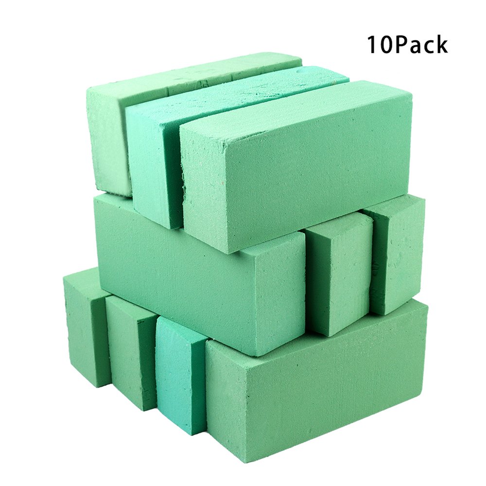 ZFRANC 10 Pcs Floral Foam Blocks Green Wet Floral Foam Blocks Foam Bricks for Dry or Wet Fresh Flower Floral