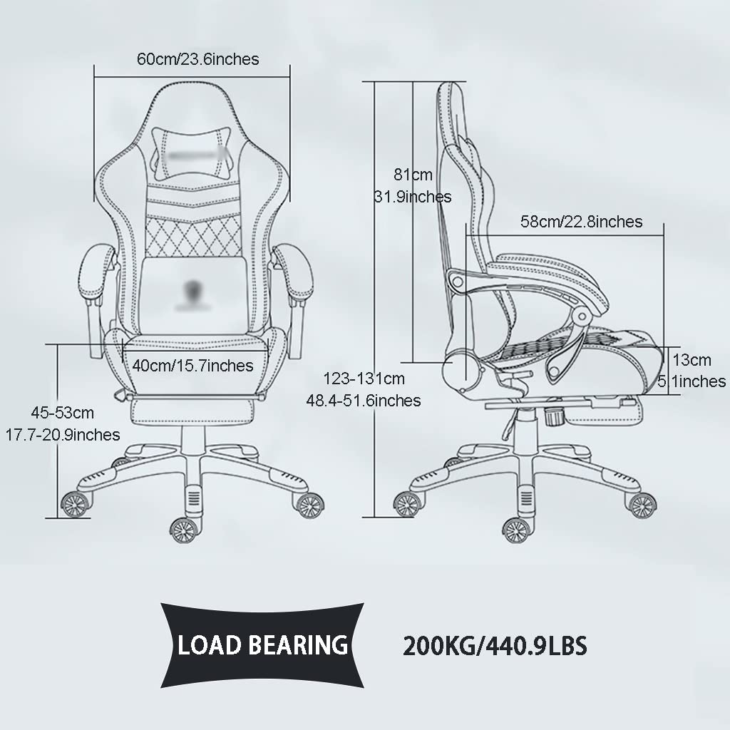 Poltrona da Gaming con Poggiapiedi Comfort Sedentario Ergonomico Sedia Gaming, Home Lift Girevole Poltrona Racing, Portata 200 Kg/440,9 Libbre (Color : Dark Brown, S : 123-131 * 40cm)