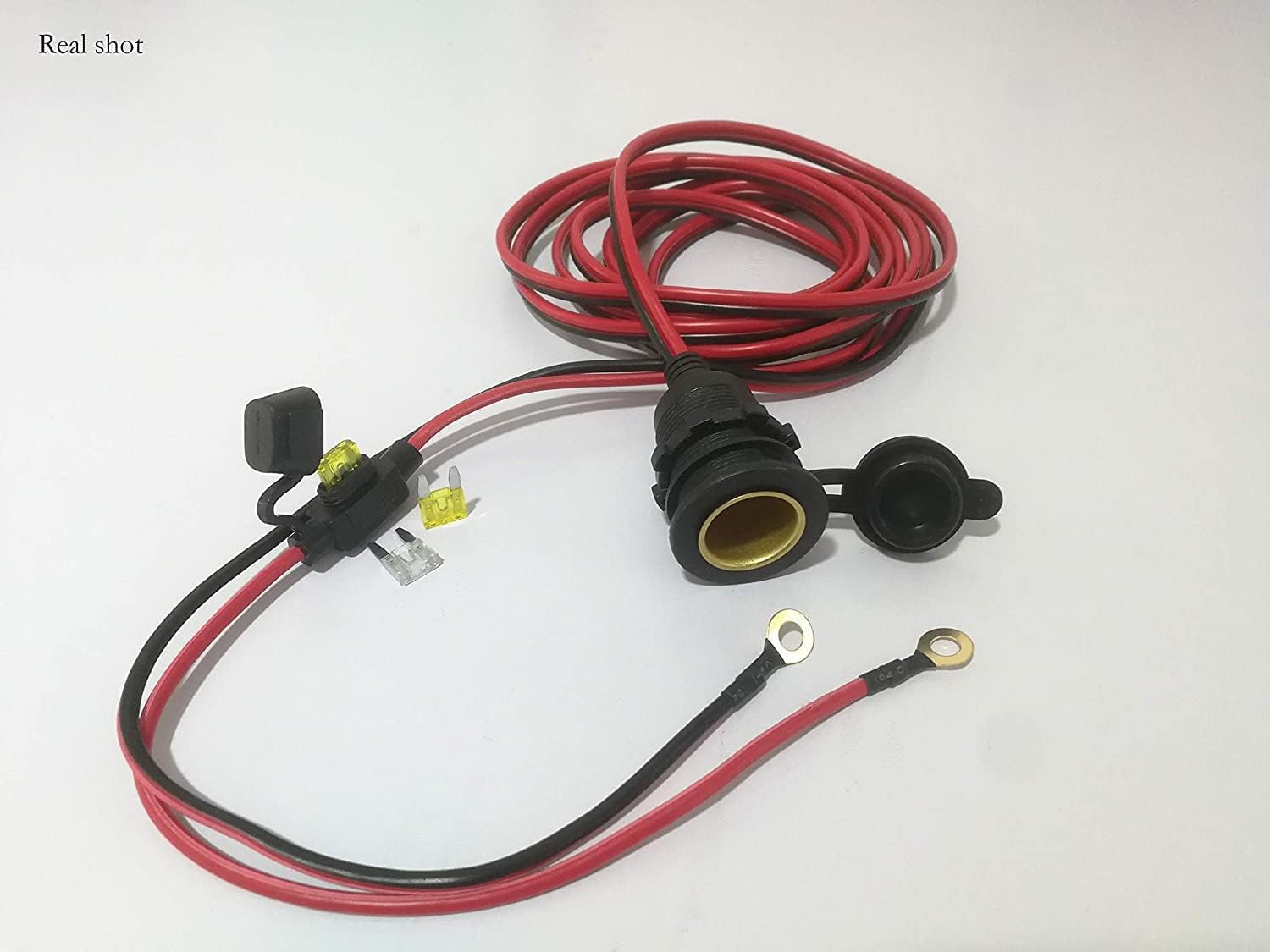 Dongge 12 V/24 V DC Presa accendisigari fissa, impermeabile Marine Grade presa accendisigari presa accendisigari, cavo di prolunga da 1,2 m 14 AWG 20 A, auto, moto, barca