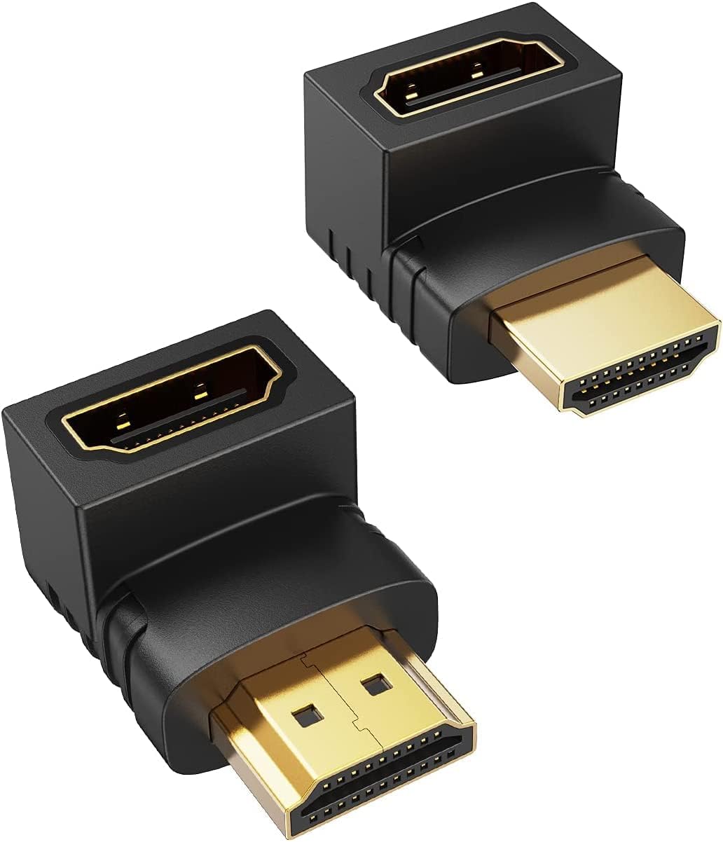 VOOCME HDMI Male to Female Adapter 90 and 270 Degree Upward Angle HDMI