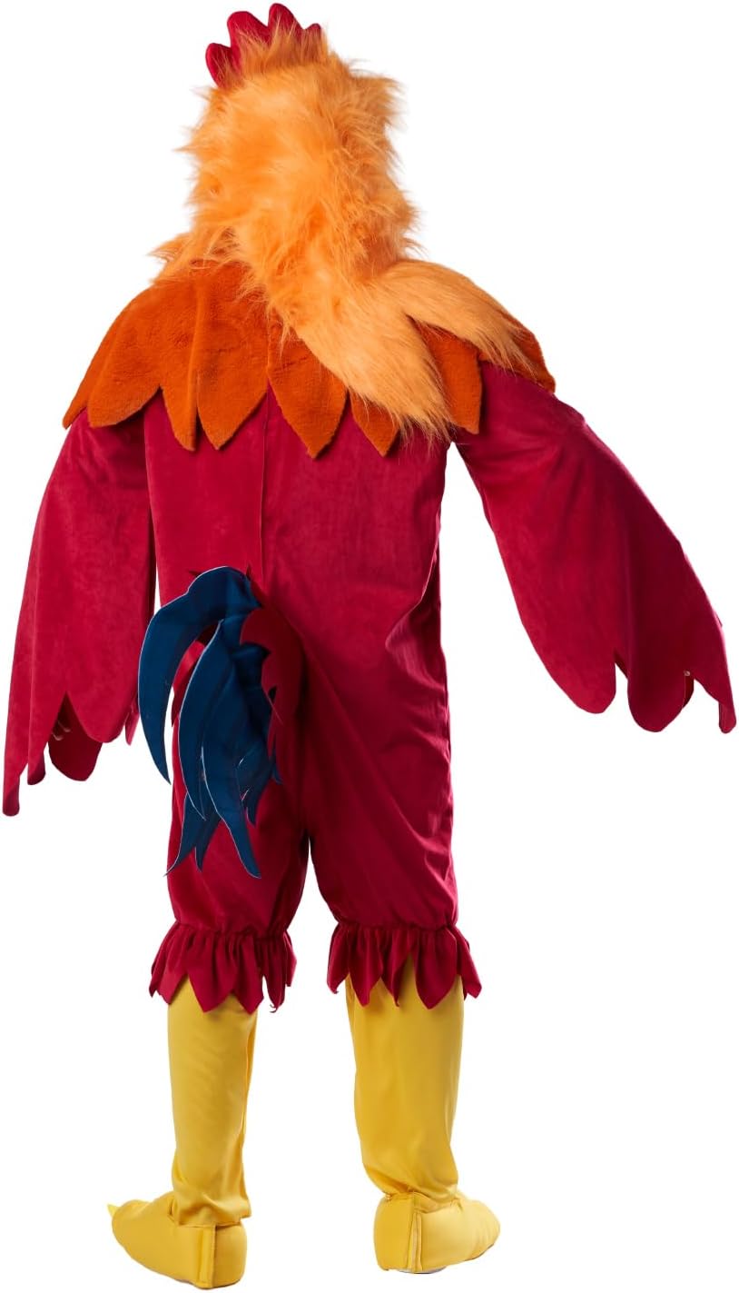 Seasons Deluxe Rooster Costume Adult, Funny Chicken Costume for Halloween Party, Red, One Size Fits Most