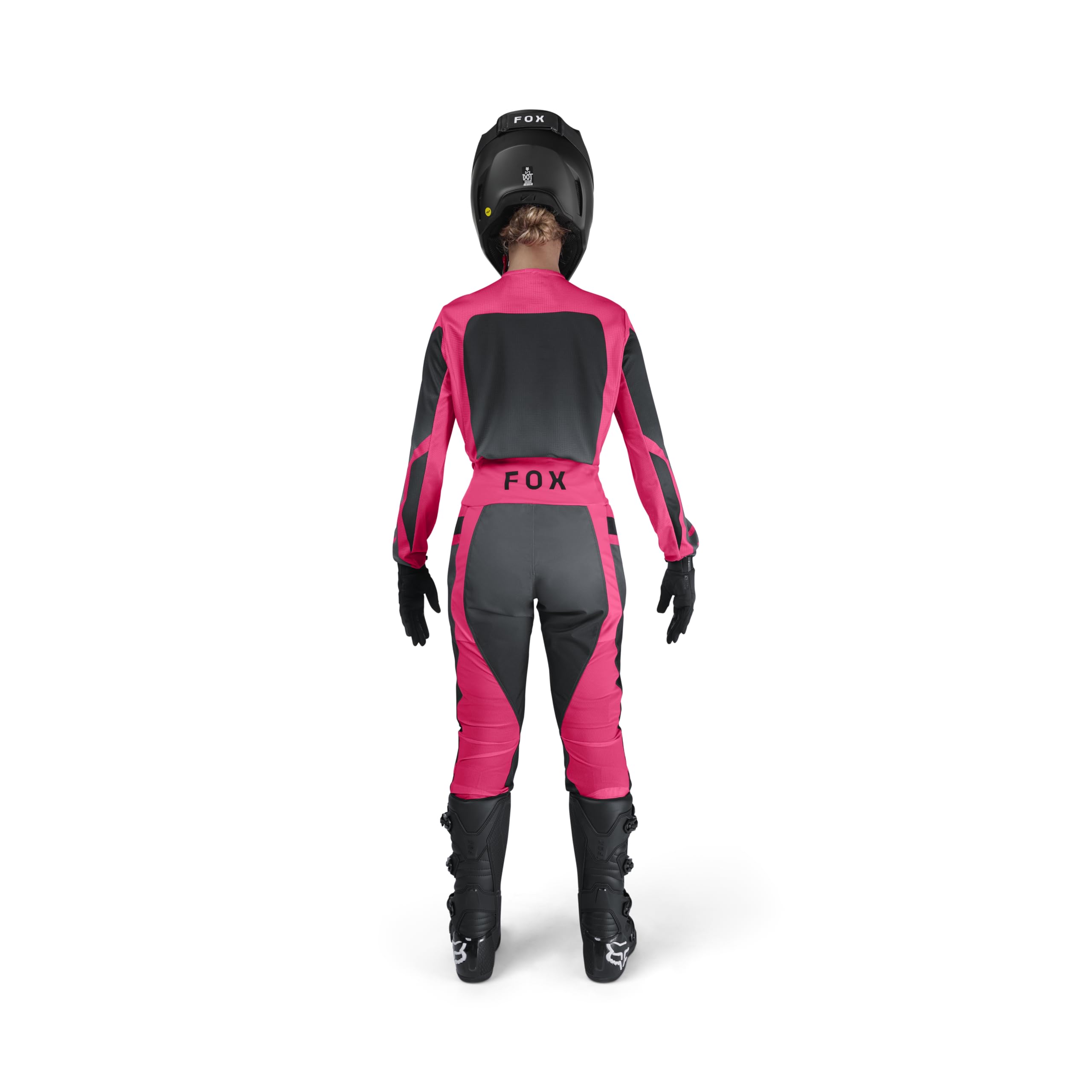 Fox Racing 180 Shield Motocross Dirt Bike Jersey para Mujer, Negro/Rosa, Talla S